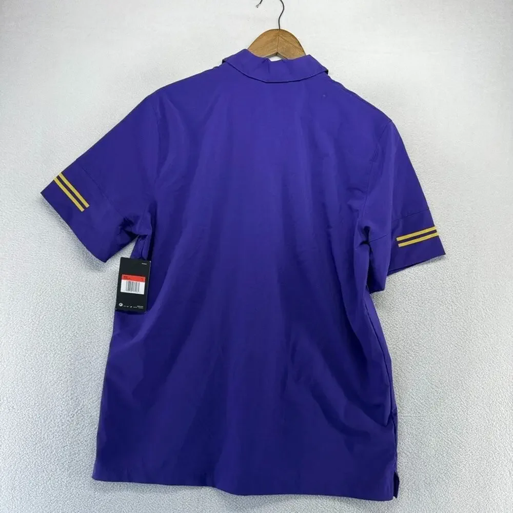 Louisiana State University Polo Shirt men's Large Purple Nike Coaches DriFit NEW